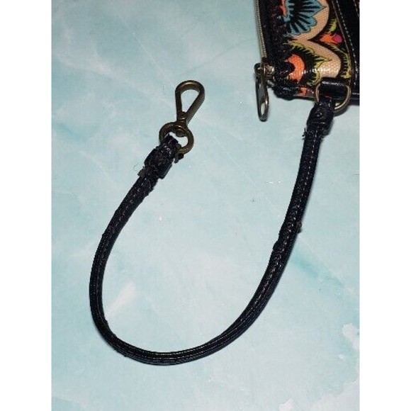 Sakroots Artist Circle Wristlet Clutch Neon One Word Peace Purse Bag GUC - Picture 4 of 7